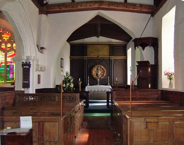 The interior of St Mary's is plain, with many ancient features having survived Victorian renovation